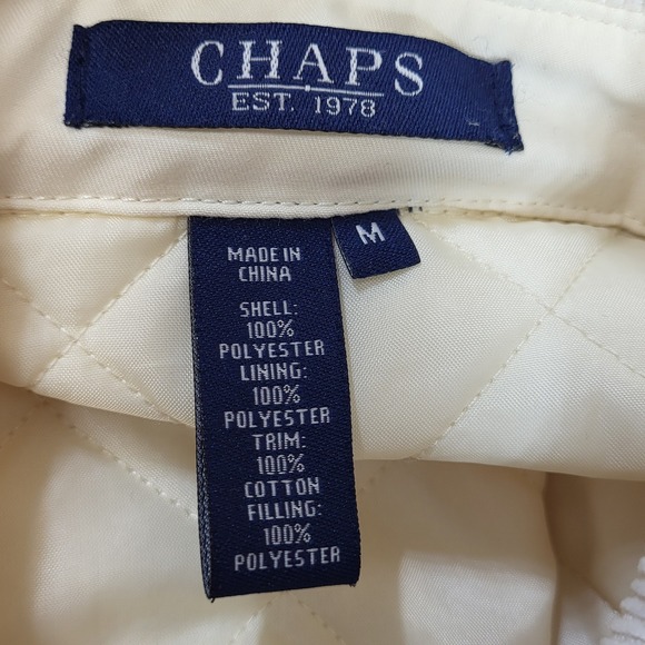 Chaps Quilted Barn Jacket Womens Size M Cream Corduroy Collar - Picture 5 of 9